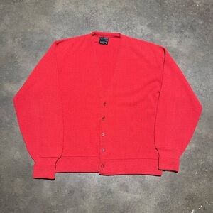 Towncraft Vibrant Red Men's Cardigan Sweater